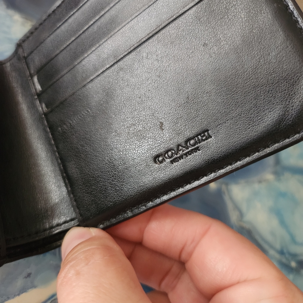 Coach leather signature men's wallet - Picture 4 of 8